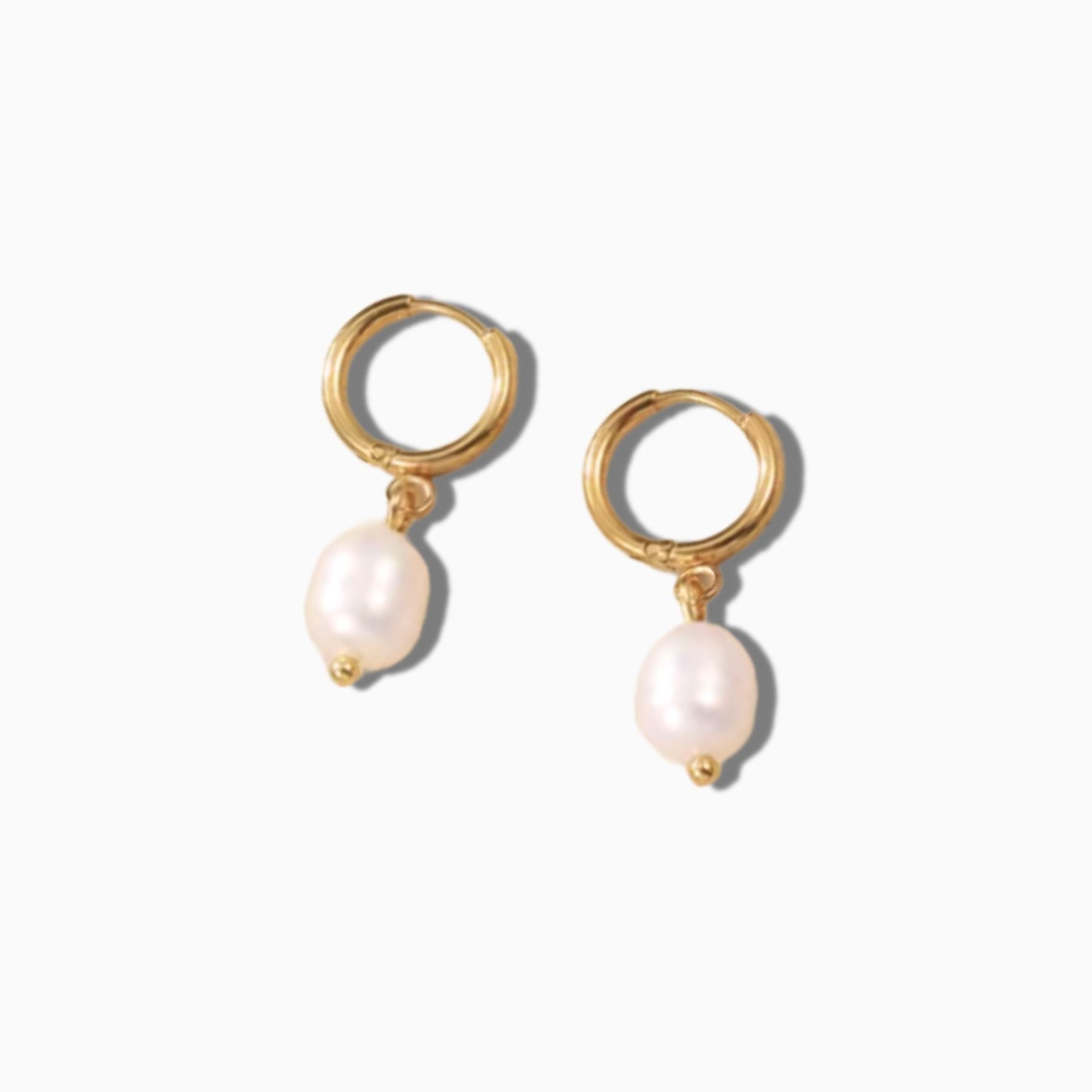 Pearl Dangle Hoops