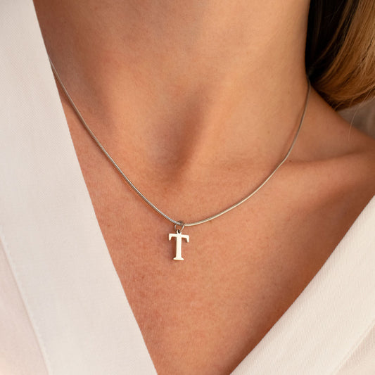 Letter "T" Charm Necklace