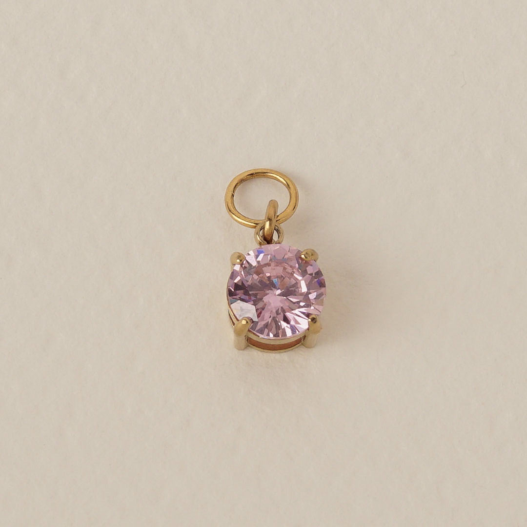 Pink Zircon Charm