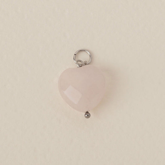 Pink Quartz Heart Charm