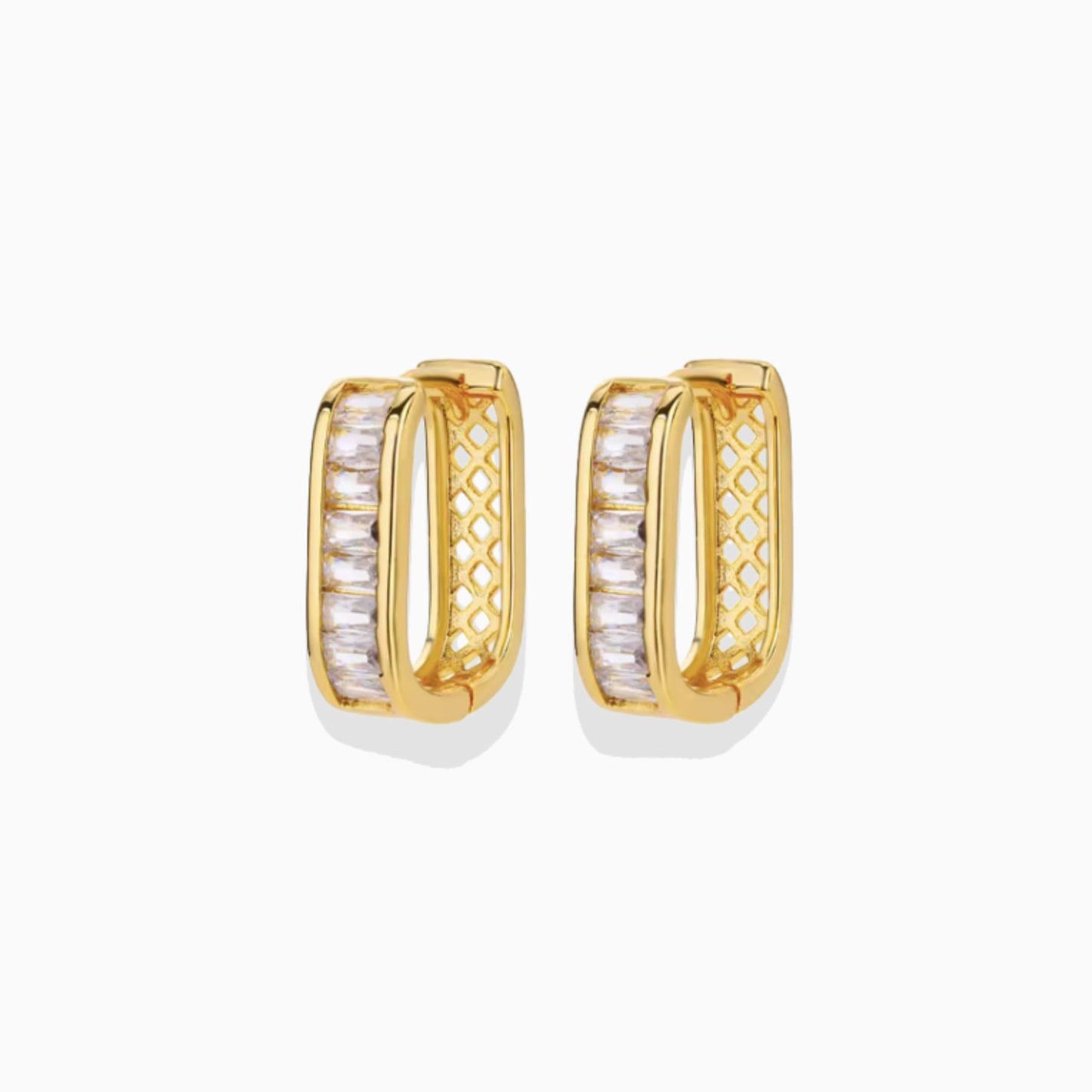 Zircon Rectangular Earrings