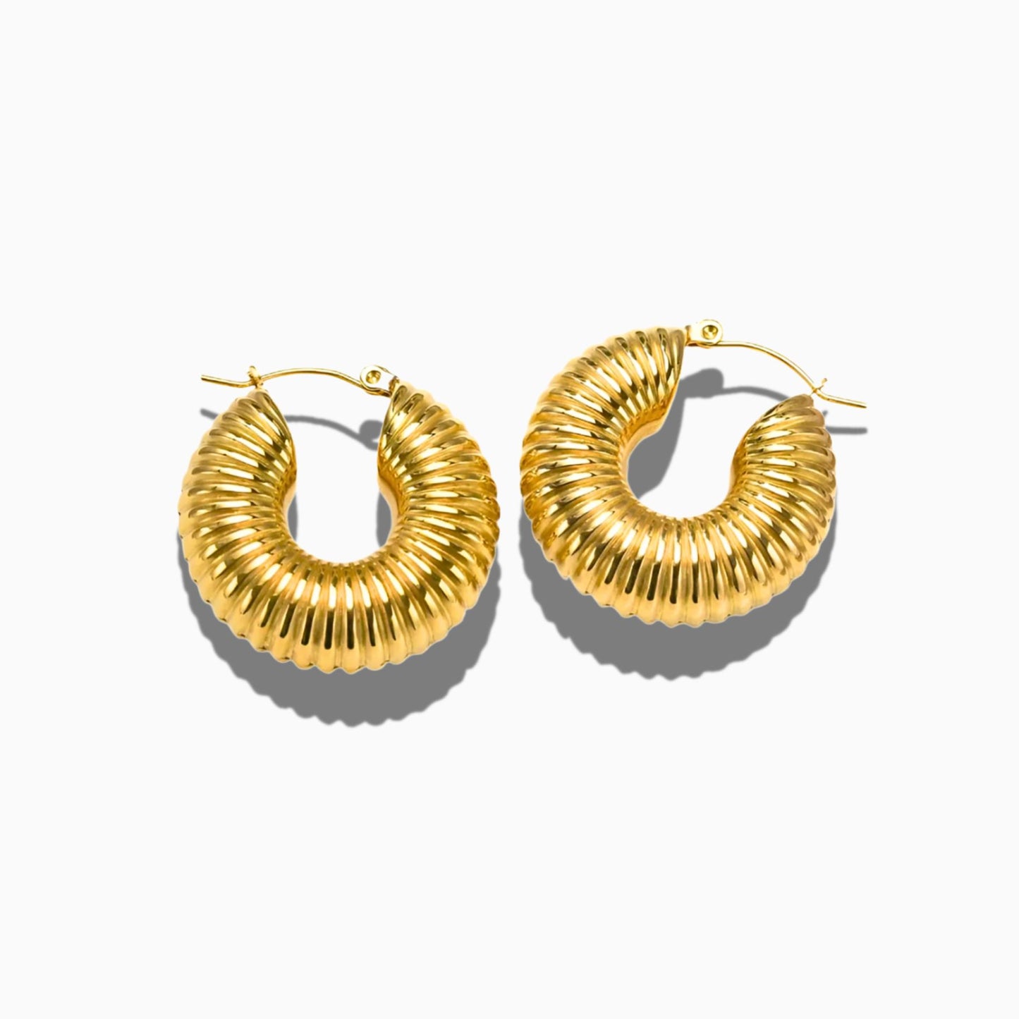 Ribbed Hoop Earrings