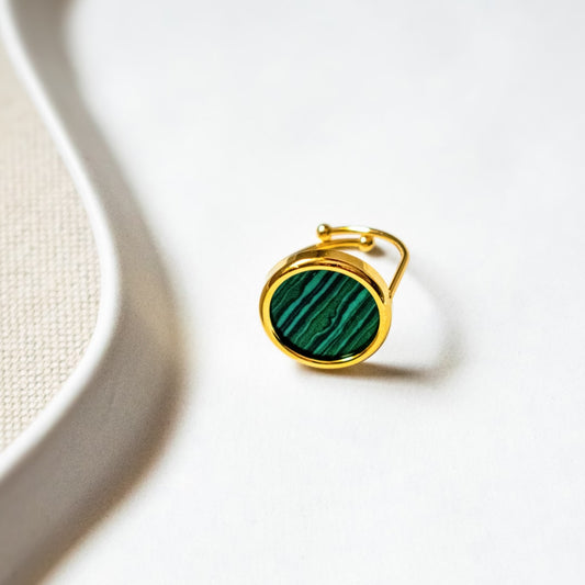 Malachite Adjustable Ring