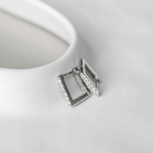 Square Hoops with Zircon