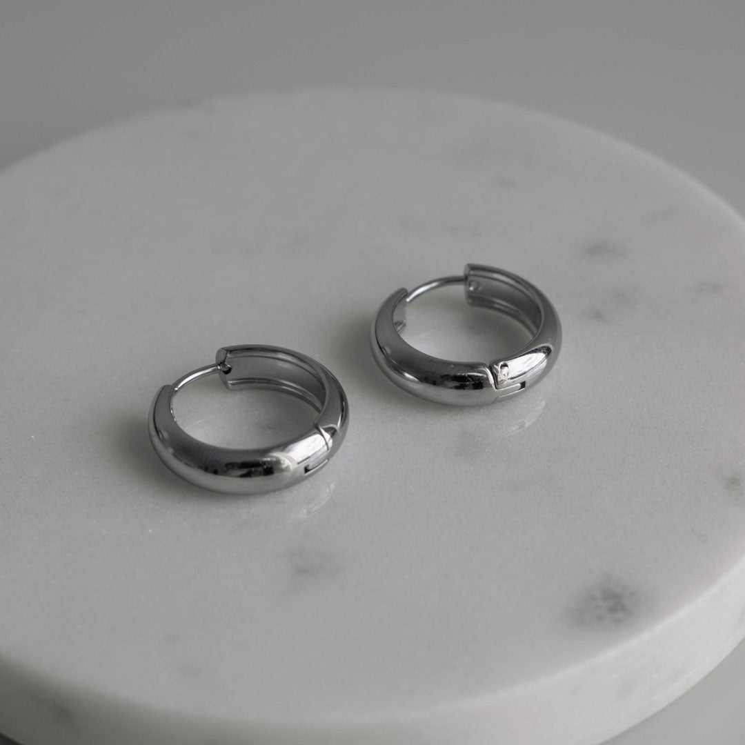 Tunnel Hoops - Silver Stainless Steel