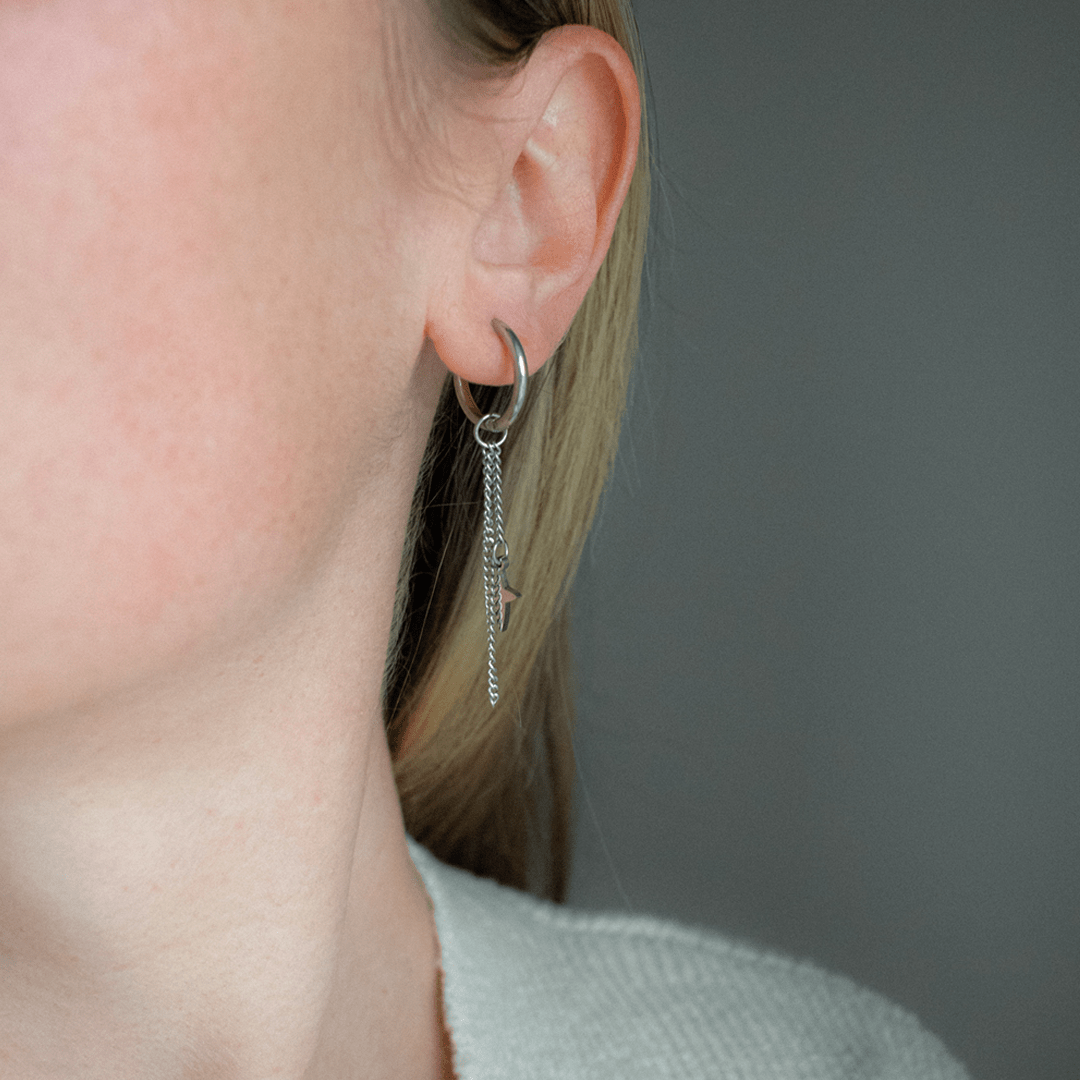 Star Chain Dangle Hoops