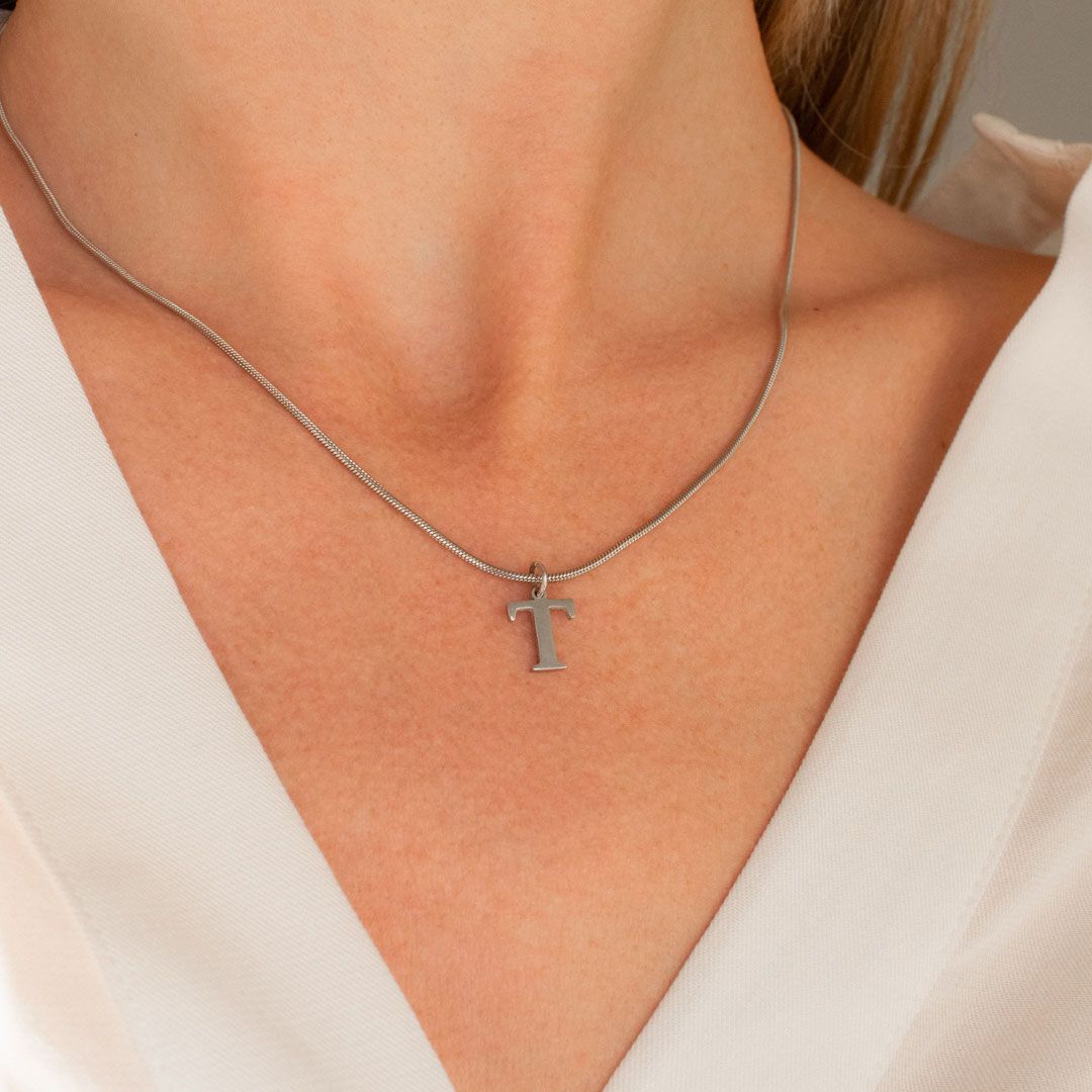 Letter "T" Charm Necklace