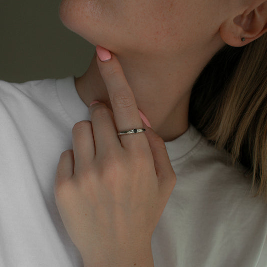 Sterling Silver Black Zircon Ring