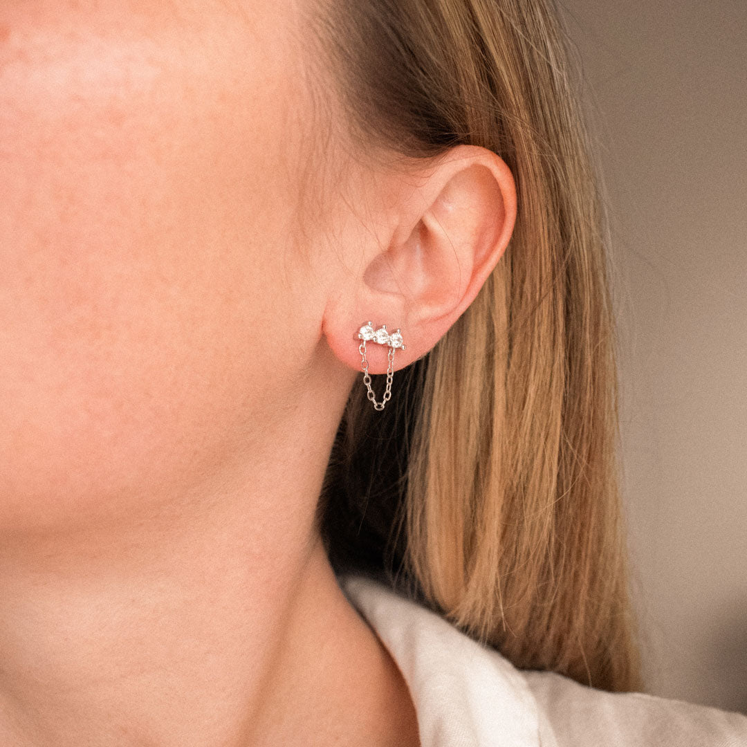 Tassel Chain Dangle Studs