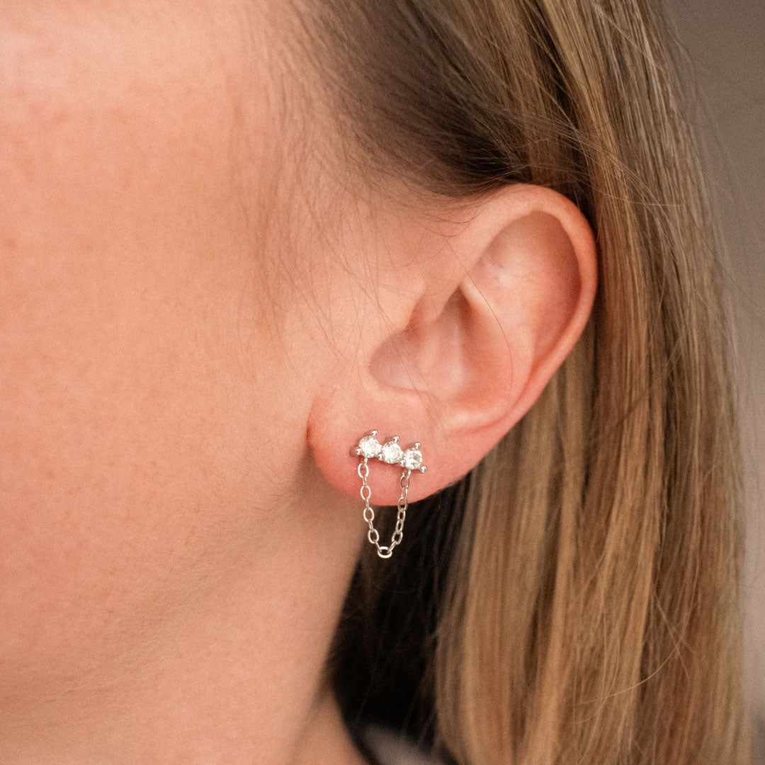 Tassel Chain Dangle Studs