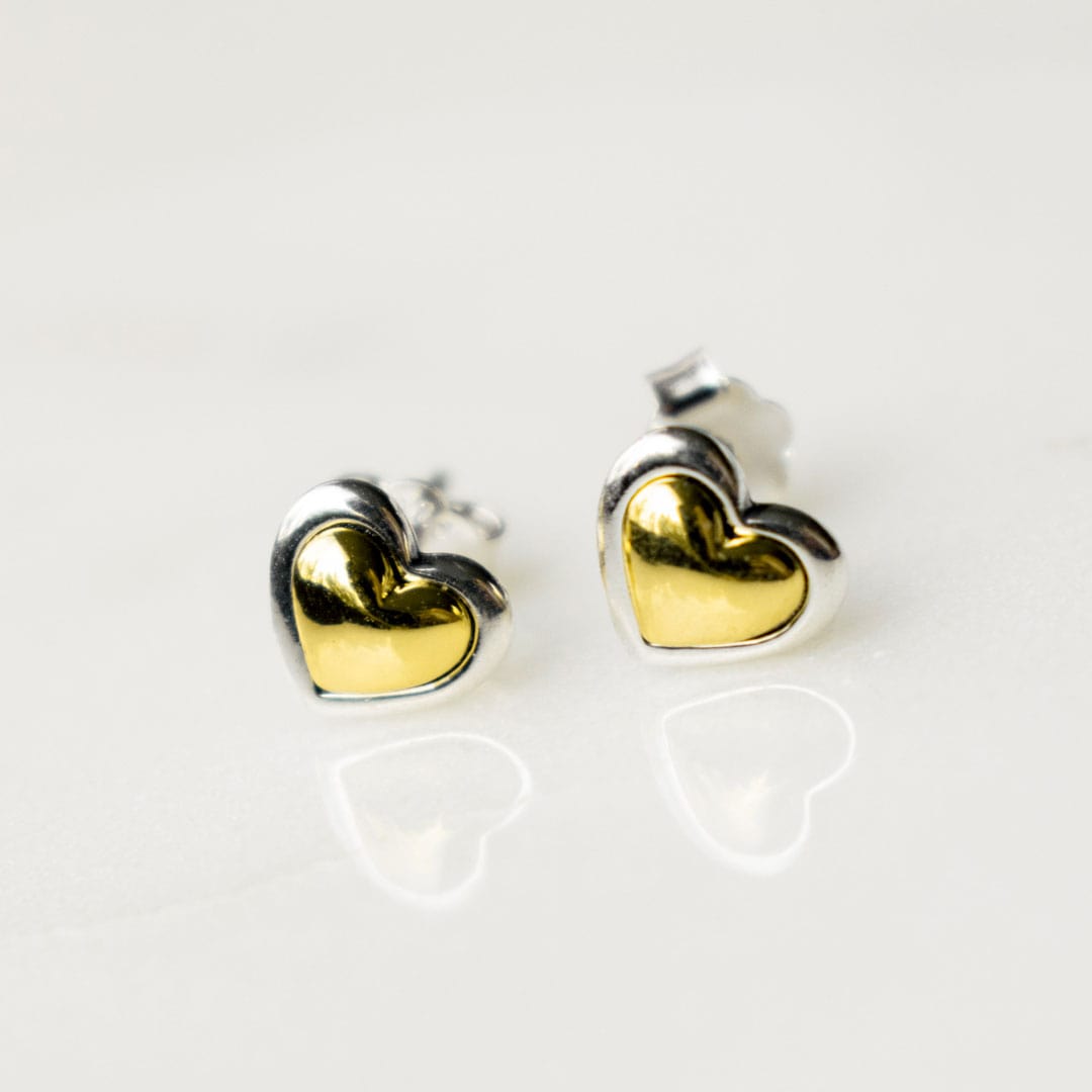 Bicolor Heart Studs