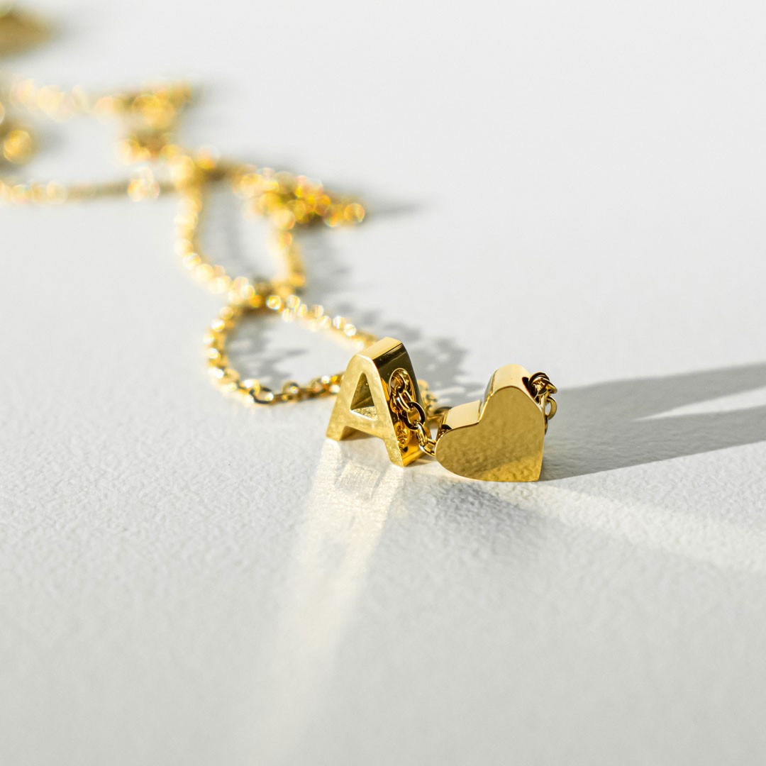 Letter "A" Charm Necklace