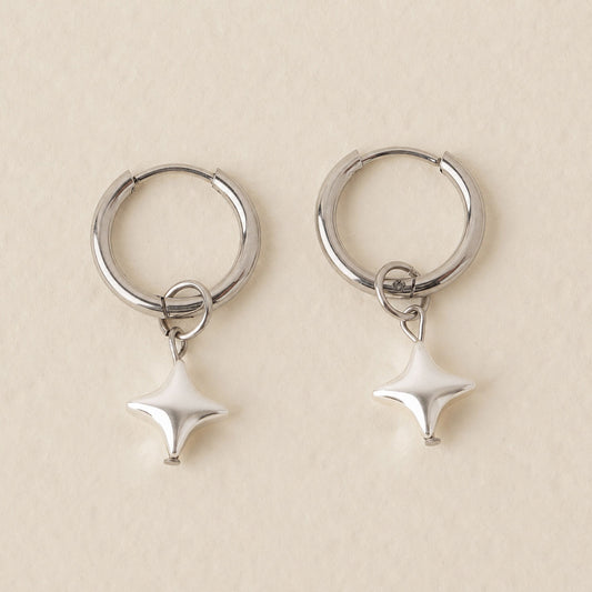 Kuutar - Hematite Star Hoops