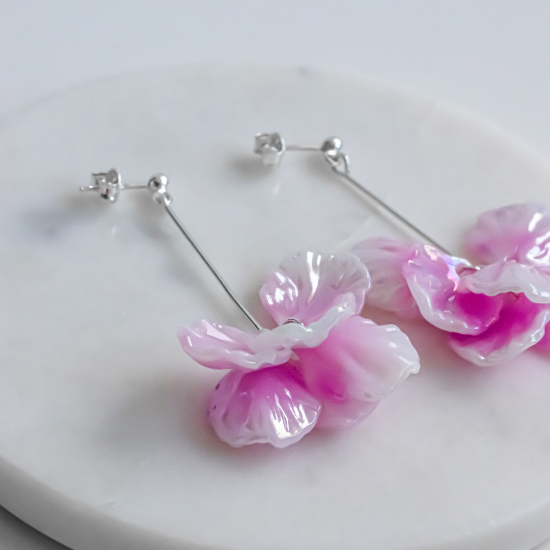 Pink Petal Stud Earrings | Made in Estonia 🇪🇪