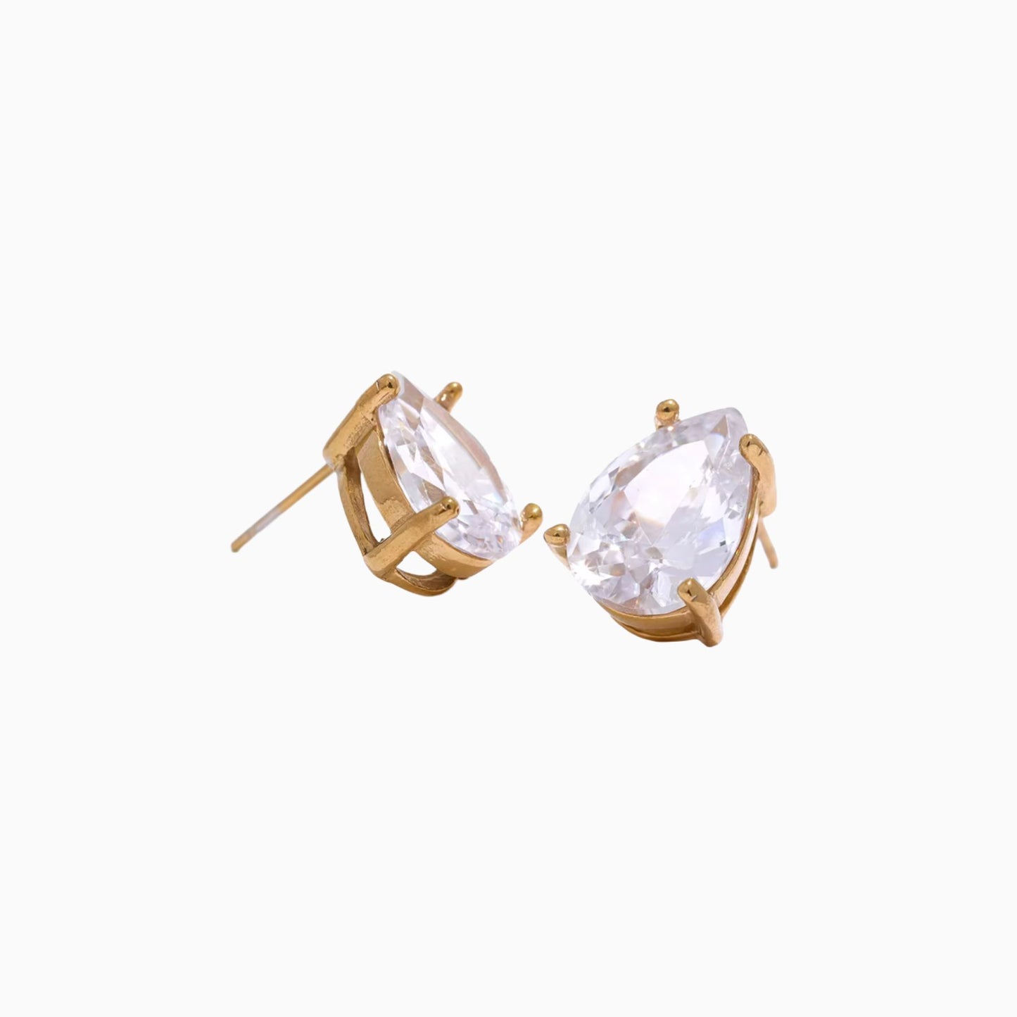 Waterdrop Zirconia Stud Earrings - Everyday Styling Piece