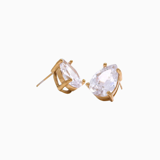 Waterdrop Zirconia Stud Earrings - Everyday Styling Piece