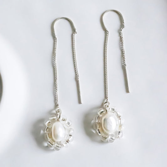 Silver Pearl Threader Earrings | Made in Estonia 🇪🇪