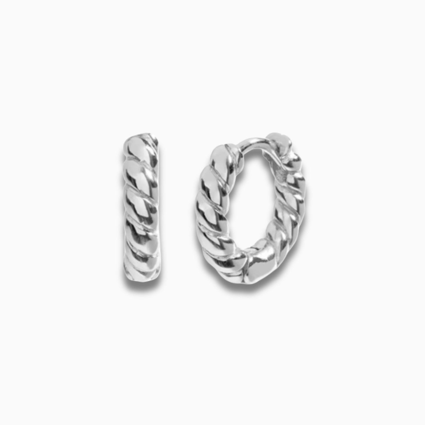 Twisted Hoops - Silver Stainless Steel