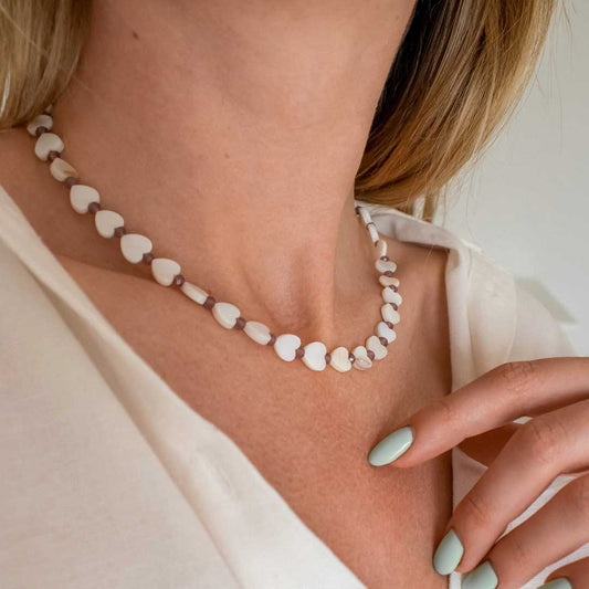 Heart Pearl Beaded Necklace | Made in Estonia 🇪🇪