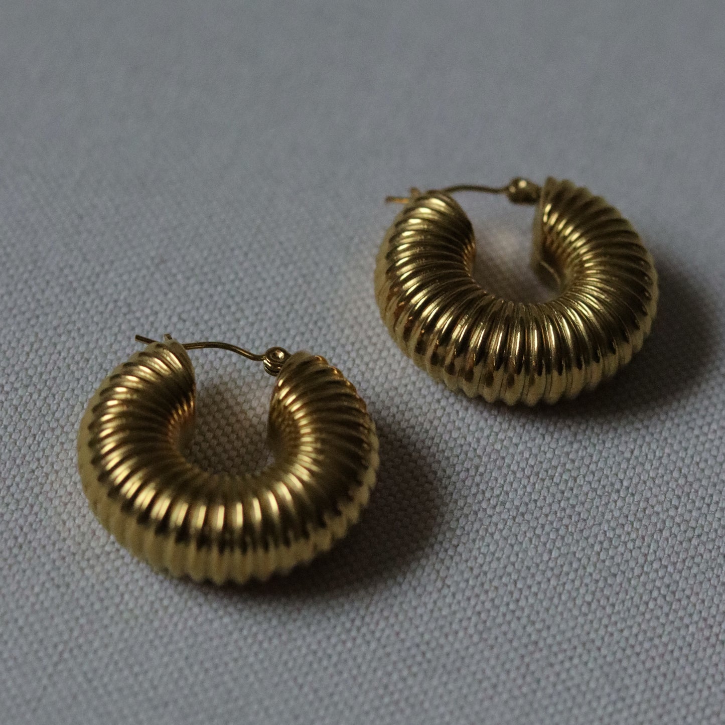 Tiora Jewelry Ribbed Hoop Earrings 🇺🇦